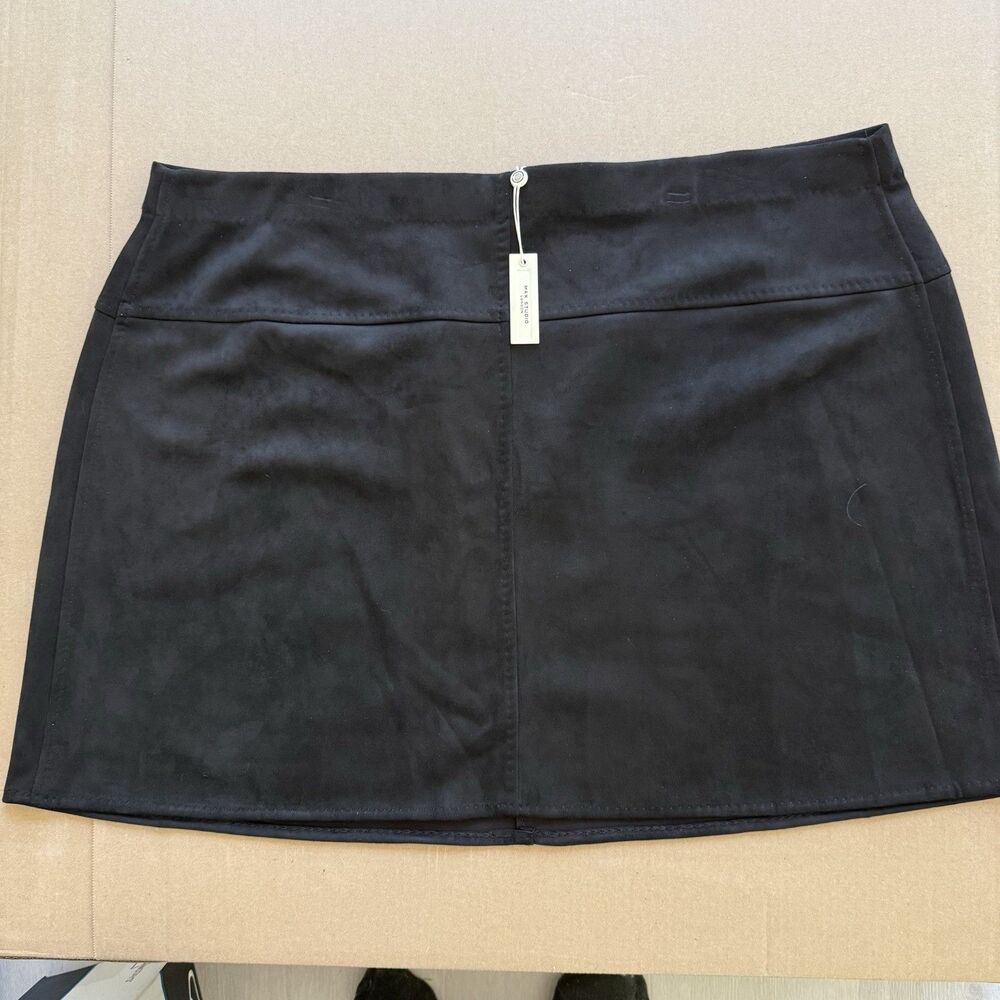 Max Studio Womens Plus Size 3X Mini Skirt Faux Suede NWT Grunge Goth Fall Winter